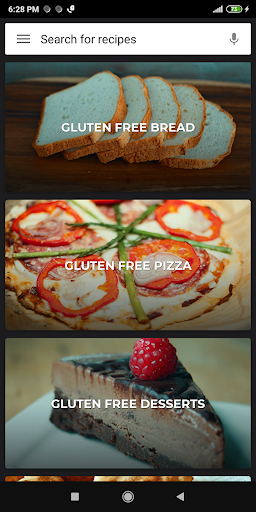 Android application Gluten Less Recipes screenshort