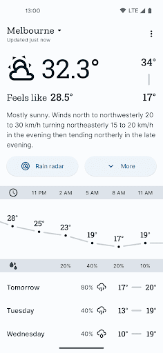 Android application Socket Weather screenshort