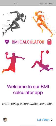 Android application BMI CALCULATOR screenshort