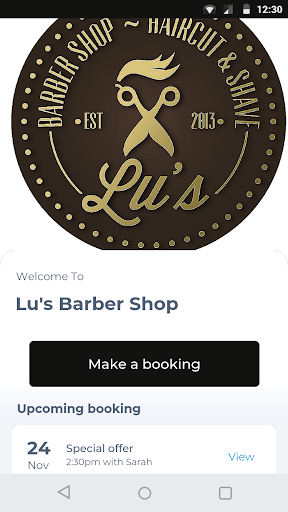 Android application Lu’s Barber Shop screenshort