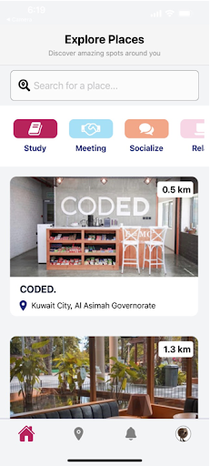 Android application Keewee: Discover New Places screenshort
