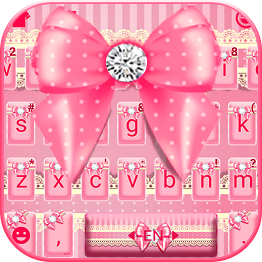Pink Bowknot Lace Keyboard Theme