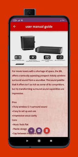 Android application JBL Bar 51 Soundbar Guide screenshort