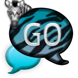 GO SMS - Turquoise Zebra 3D icon