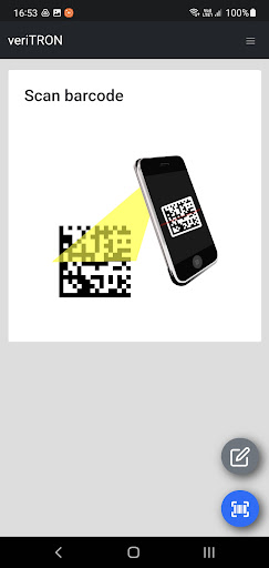Android application veriTRON screenshort