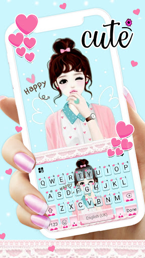 Android application Pretty Wink Girl Keyboard Back screenshort
