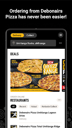 Android application Debonairs Pizza screenshort