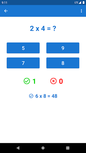 Android application Multiplication Table screenshort