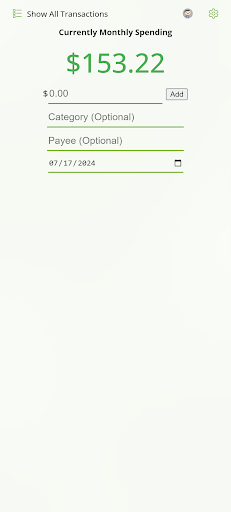 Android application Monthly Spending Tracker screenshort