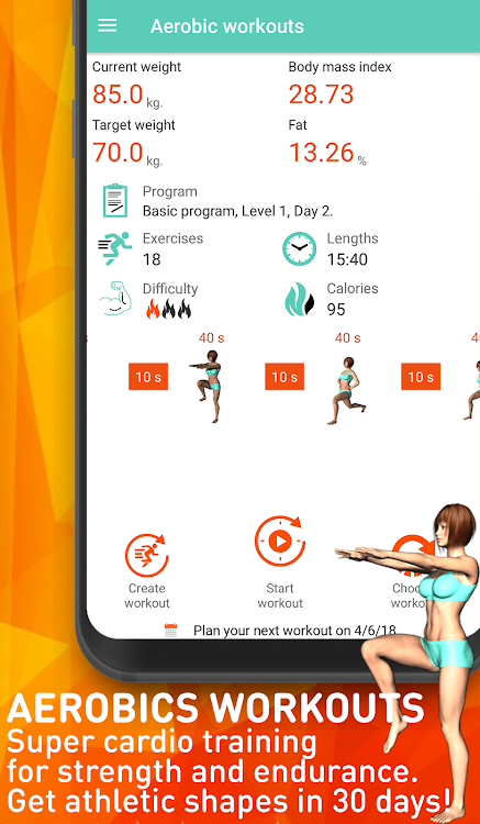 Aerobics workout at home - 2.9.5 - (Android)