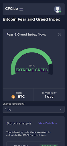 Android application CFGI: Crypto Fear Greed Index screenshort