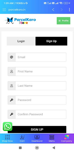 ParcelKaro Store Screen 2