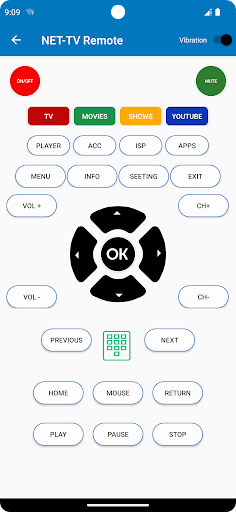 Android application Remote for net tv screenshort