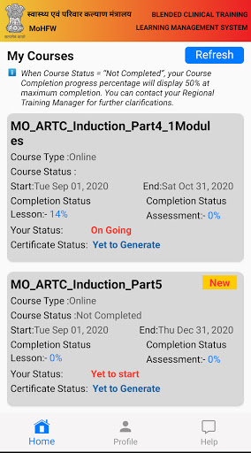 NACO BCT-Learning Management S Screen 2