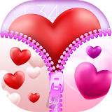 Love Hearts Zipper Lock Screen icon