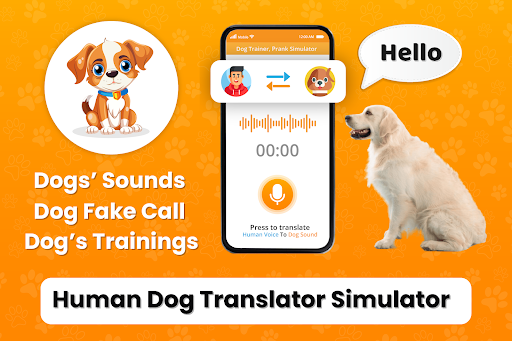 Android application Human to Dog translator Prank screenshort