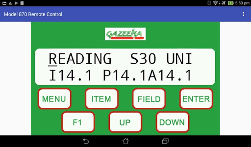 Model 870 Remote Control Screen 3