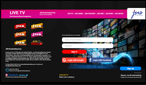 Android application JUS Android TV screenshort
