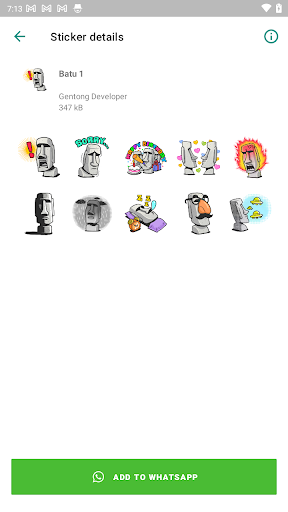 Sticker Batu Moai WAStickerApp Screen 3