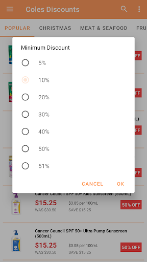 Coles Discount Tracker UNOFFL Screen 3