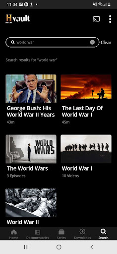 Screenshot of HISTORY Vault