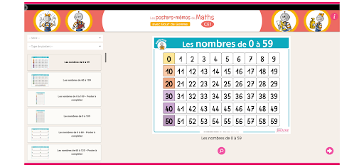 Android application Les posters-mémos de Maths CE1 screenshort