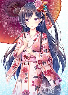 Kimono Anime Girl Wallpaperのおすすめ画像4