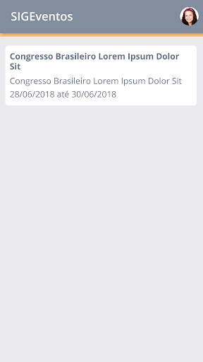 Android application SIGEventos screenshort