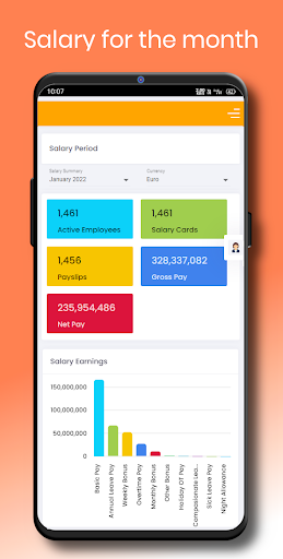 Android application Lenvica HRMS screenshort