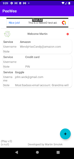 Android application PeeWee screenshort