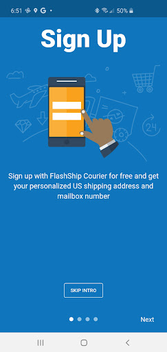 Android application FlashShip Courier screenshort