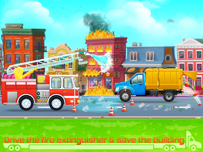 ألعاب شاحنة الأطفال: غسيل السيارات والطريق مغامرة 5