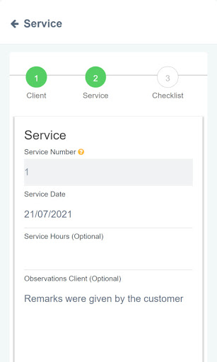 Checklist Service Doc Screen 2