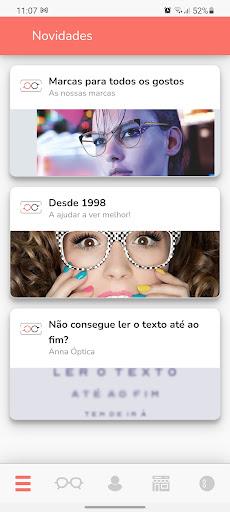 Android application Anna Óptica screenshort