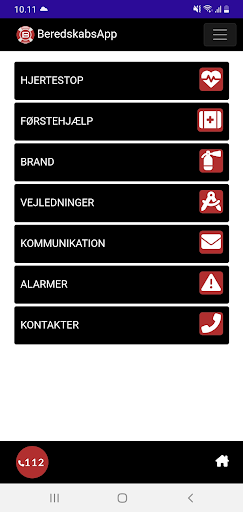 Android application BeredskabsApp screenshort
