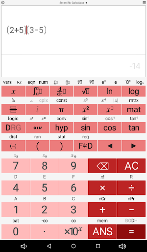 Screenshot of Scientific Calculator