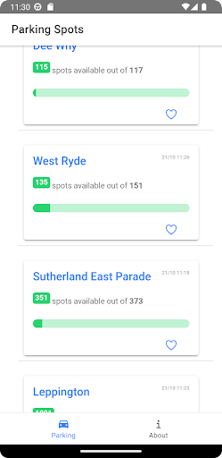 Android application Parking Spots screenshort
