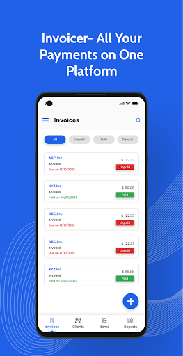 Android application Invoicer screenshort