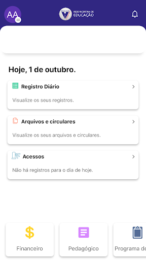 Android application Rede Vicentina de Educação screenshort