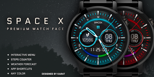 Space-X Watch Face 대화형 스크린샷