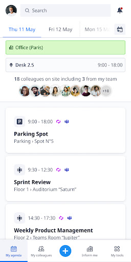Android application WorkplaceToBe screenshort