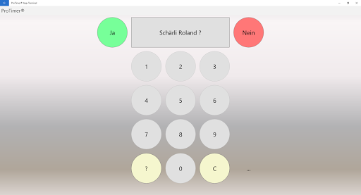 ProTimer® App-Terminal Screen 2