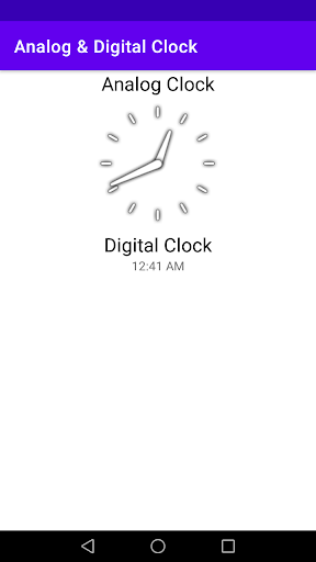 Android application Analog & Digital Clock screenshort