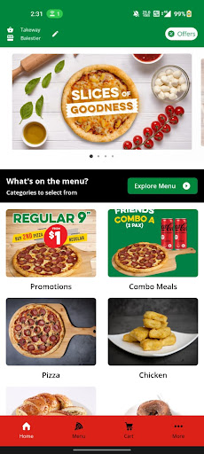 Android application Sarpino's Pizza Singapore screenshort