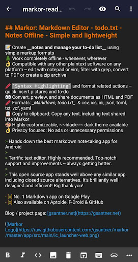 Markor: Edit Markdown offline Screen 2