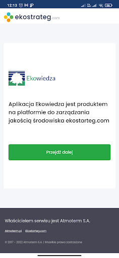 Android application Ekowiedza screenshort
