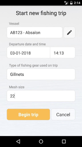 Mofi - Mobile fisheries log Screen 2