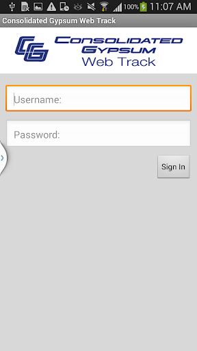 Android application Consolidated Gypsum Web Track screenshort