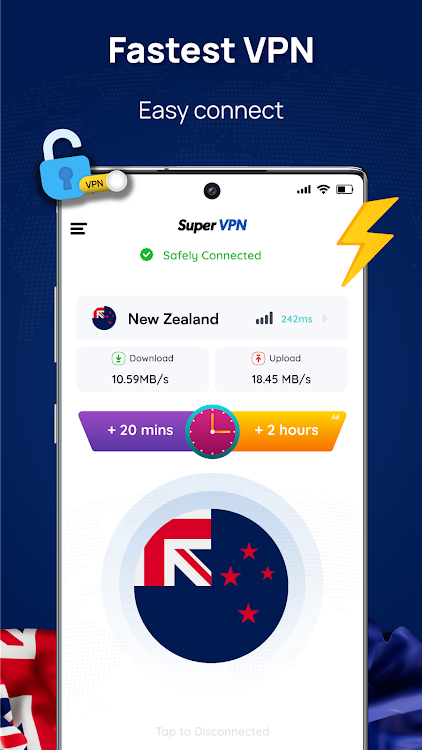 New Zealand Vpn - Get NZ IP - New - (Android)