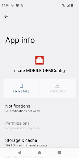 i.safe MOBILE OEMConfig Screen 2
